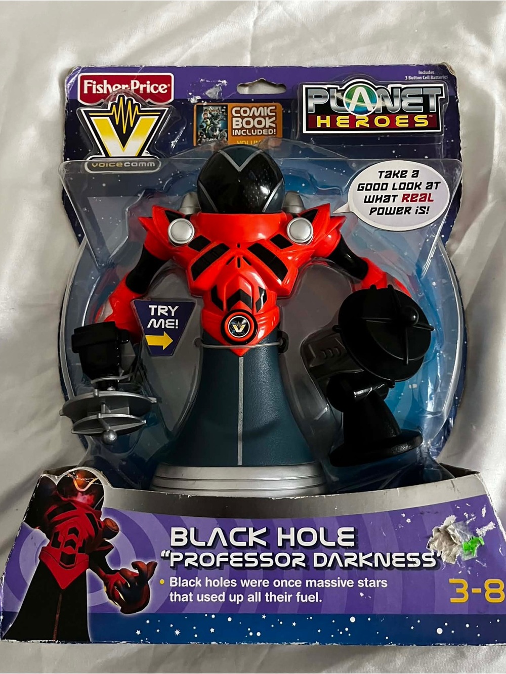 Fisher-Price Planet Heroes Black Hole “Professor Darkness” Voice Comm Figure
